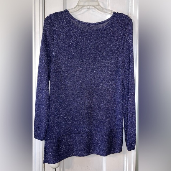 NWOT Chico’s Women's Purple Sparkly Sweater Top - Picture 2 of 3